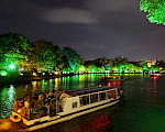 Boat on the river at night